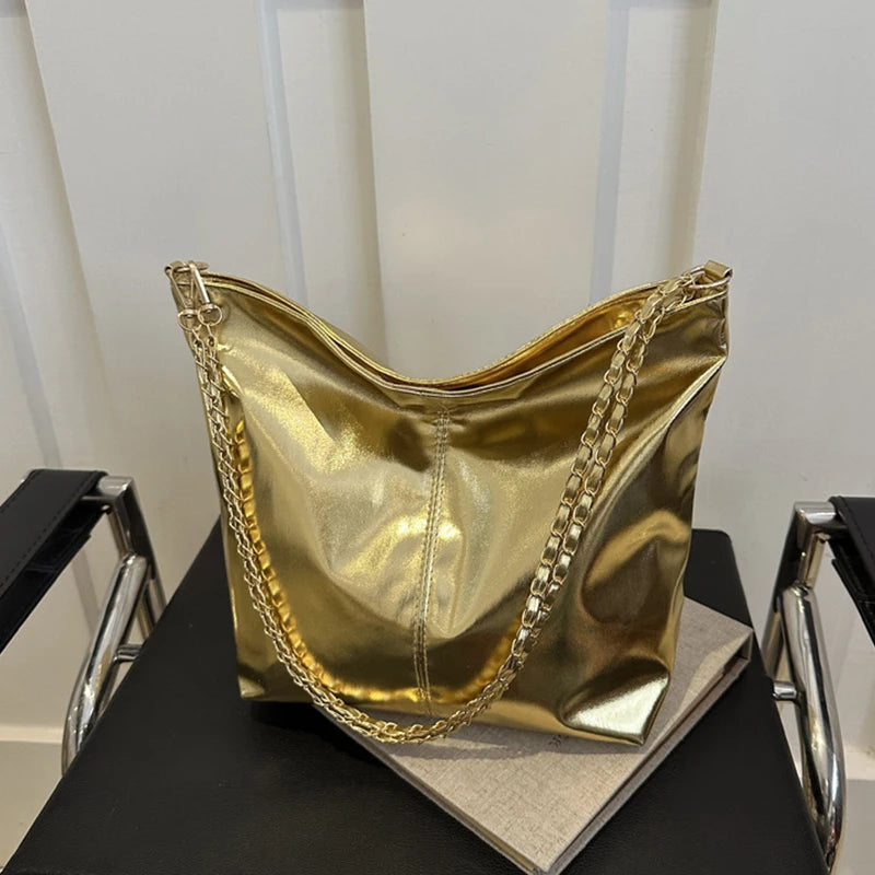 Luxury Glossy Shoulder Tote