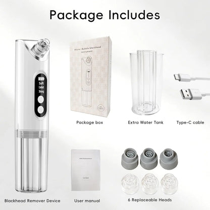 Electric Pore Vacuum Blackhead Remover with Hydration & Suction Facial Cleansing