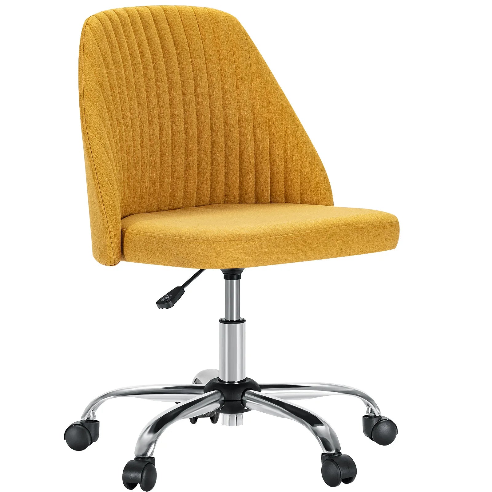 Modern Armless Swivel Desk Chair - Adjustable Height Vanity Task Chair - 16
