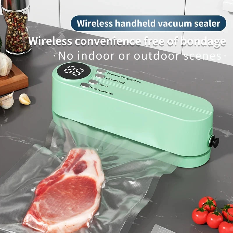 Wireless Portable Food Vacuum Sealer Machine USB Rechargeable Air Pump