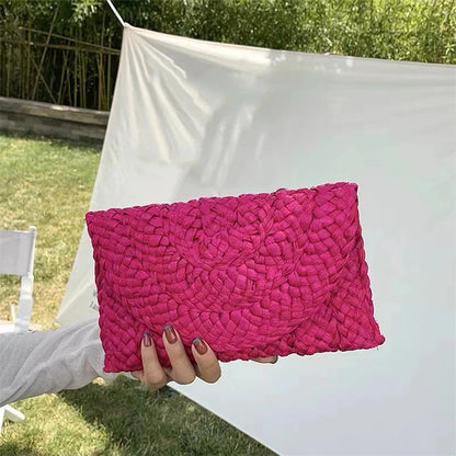 Luxury Woven Straw Clutch