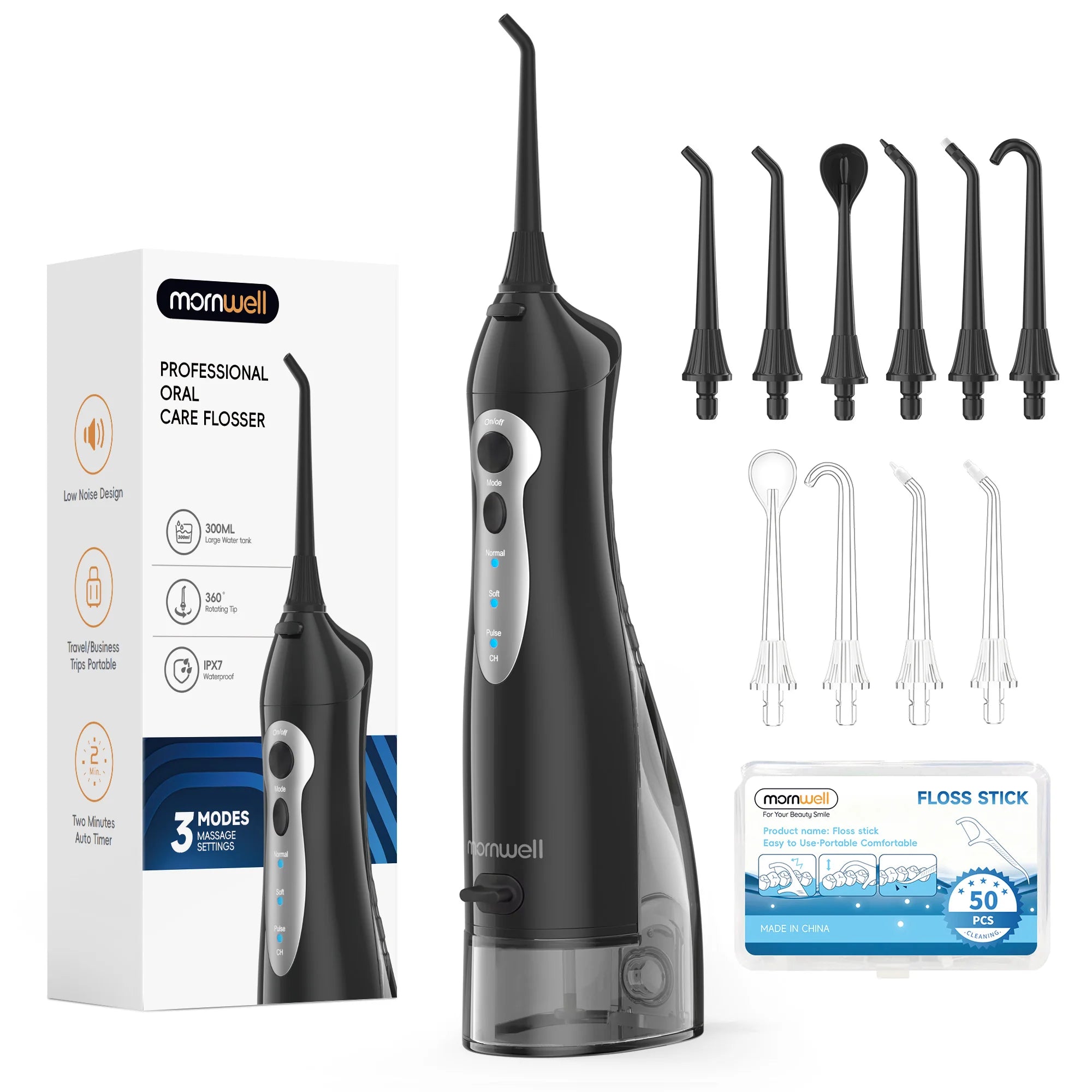 Portable Electric Water Flosser with 3 Modes and 6 Jet Tips for Deep Teeth Cleaning - 16