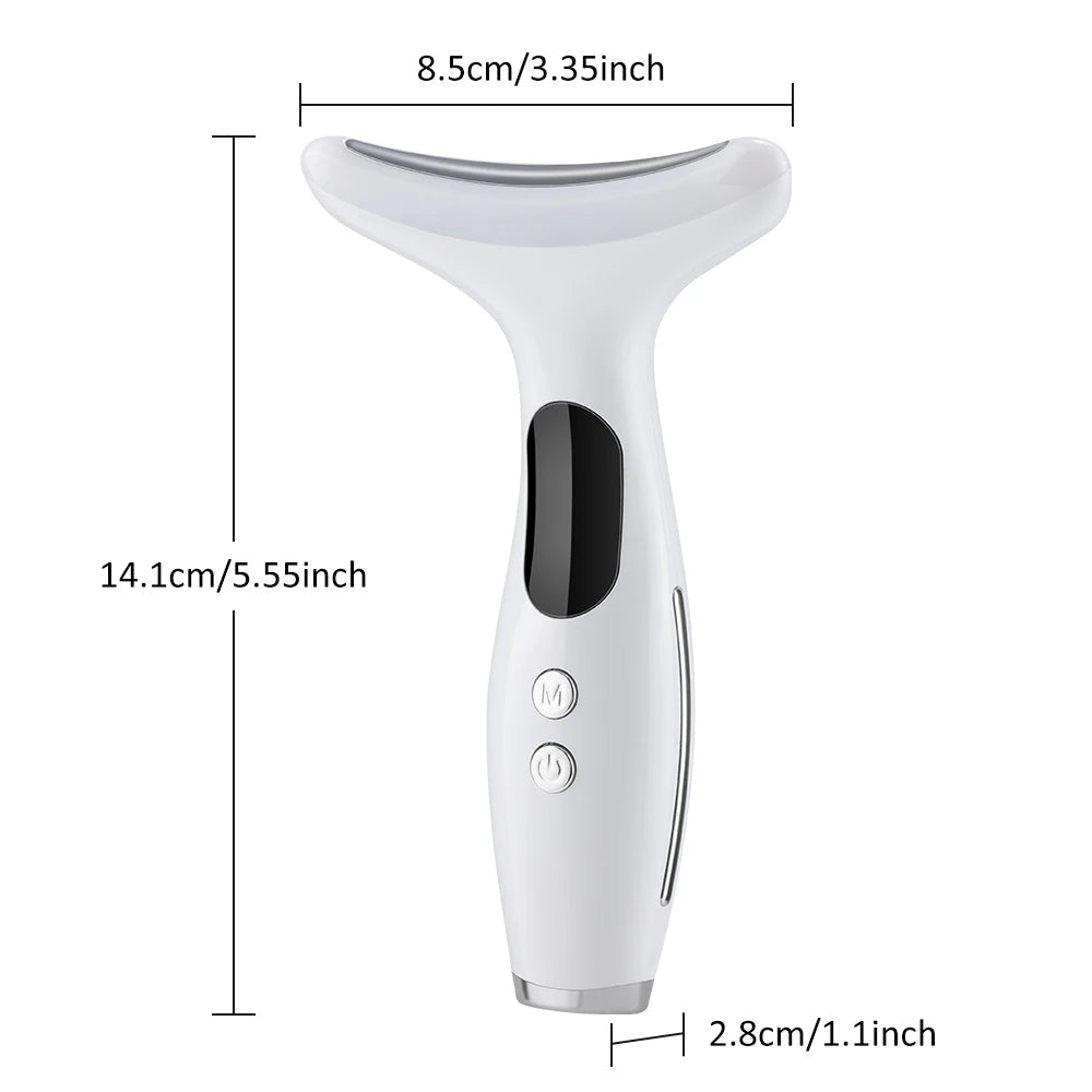 7-Color LED Neck & Face Firming Beauty Device - Microcurrent Skin Tightening Massager
