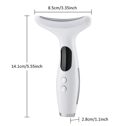 7-Color LED Neck & Face Firming Beauty Device - Microcurrent Skin Tightening Massager