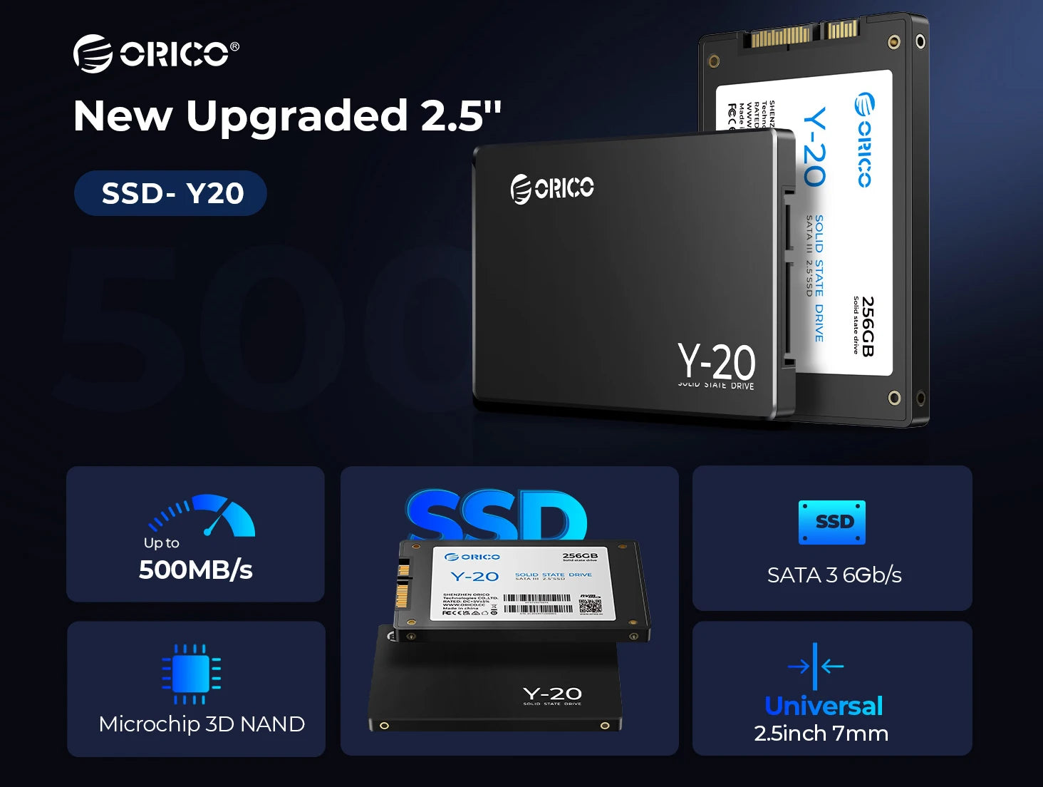 ORICO 2.5" SATA III Internal SSD - 512GB to 4TB Solid State Drive for PC - 7
