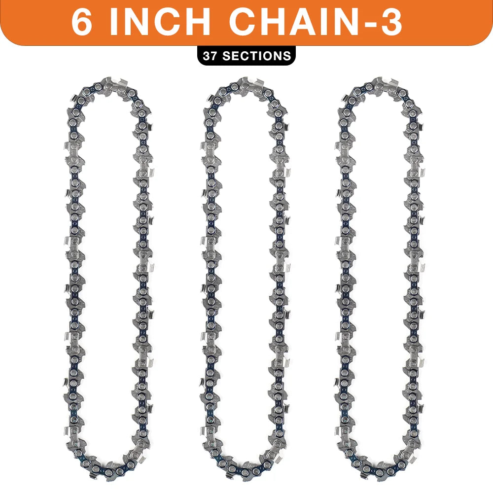 4 & 6-Inch Replacement Chains and Guide Bar Set for Mini Cordless Chainsaws