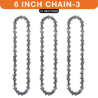 4 & 6-Inch Replacement Chains and Guide Bar Set for Mini Cordless Chainsaws