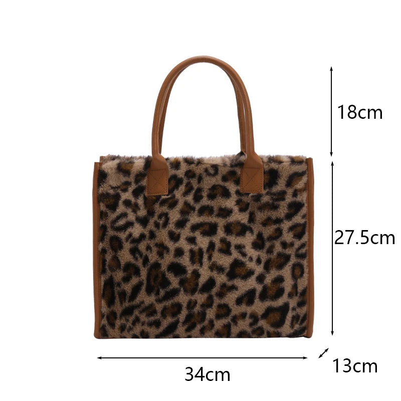 Leopard Faux Fur Tote