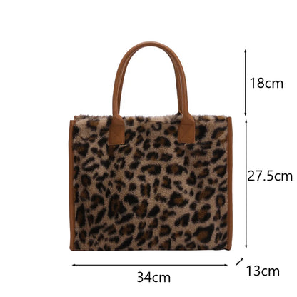 Leopard Faux Fur Tote