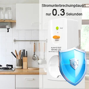 EU GFCI Leakproof Safety Plug - 16A RCD Circuit Breaker for Home & Outdoor - 13