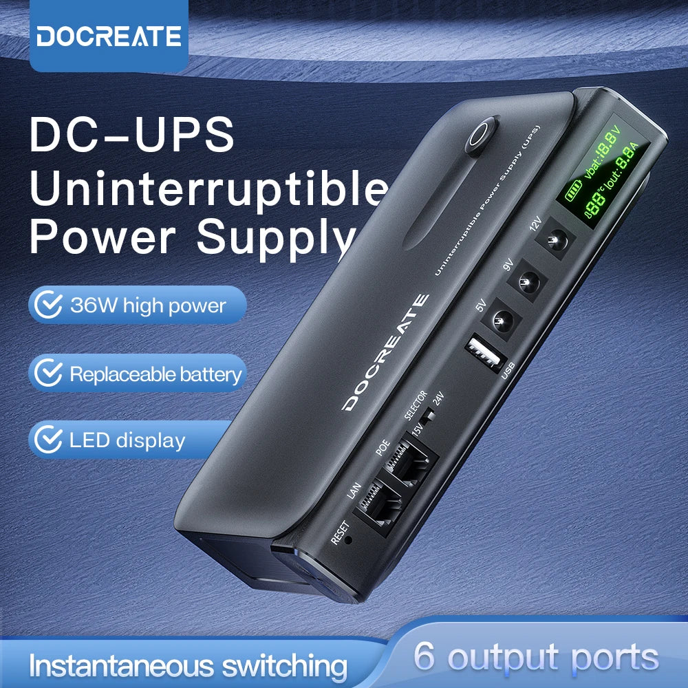 36W Mini DC UPS Backup Power Supply for Router & CCTV - Uninterruptible