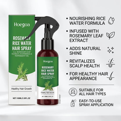 Rosemary Rice Water Hair Growth Spray - Leave-In Conditioner for Damaged Hair