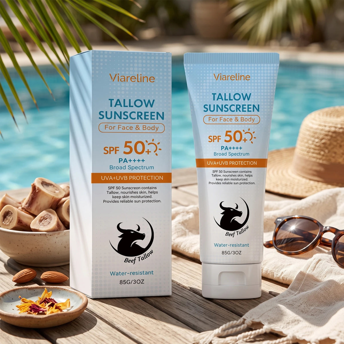 Tallow Sunscreen SPF 50 Broad Spectrum Moisturizing Face and Body Sun Protection