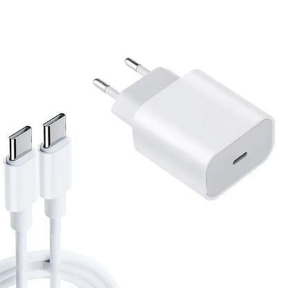 20W USB Fast Wall Charger with Type-C Cable for Smartphones & Tablets