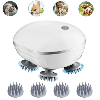 Electric Scalp Massager with Red Light Therapy for Hair Care