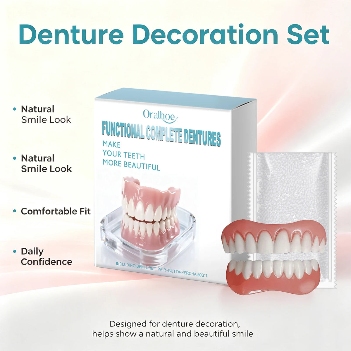 Instant Cosmetic Denture Kit – Temporary Smile Improvement & Natural Teeth Veneers