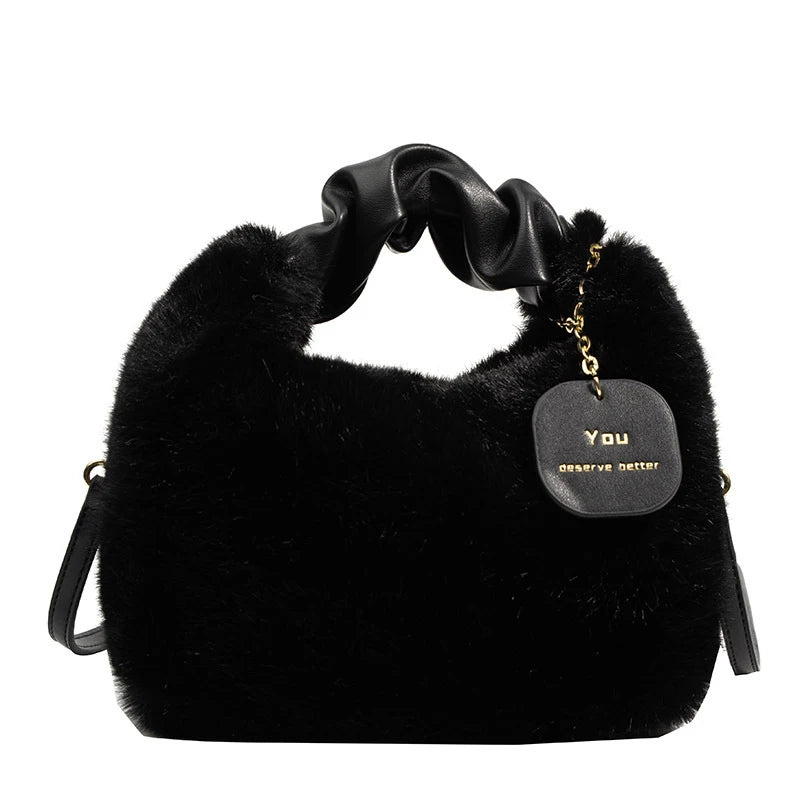 Luxury Plush Ruched Handbag
