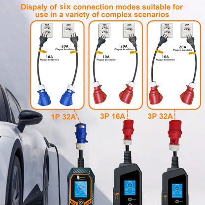 EV Charger CEE Female to Brazil 10A/20A Plug Adapter 7KW Portable Cable