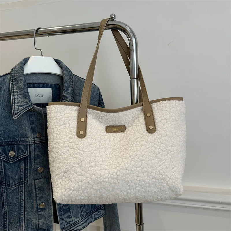 Luxury Lamb Wool Tote Bag