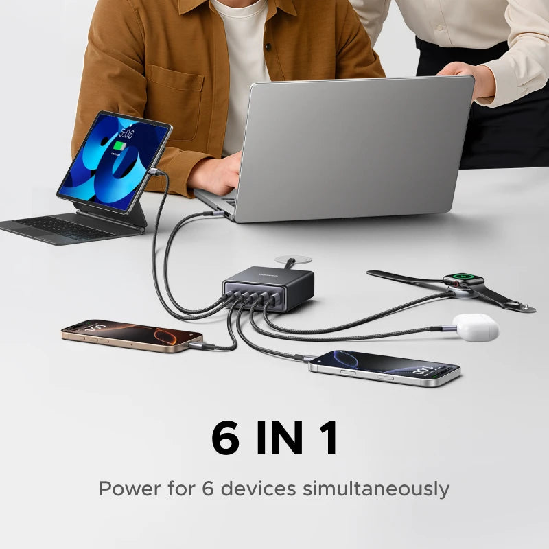 UGREEN 100W GaN 6-in-1 Desktop Fast Charger for Laptop, iPhone & Tablet - 2