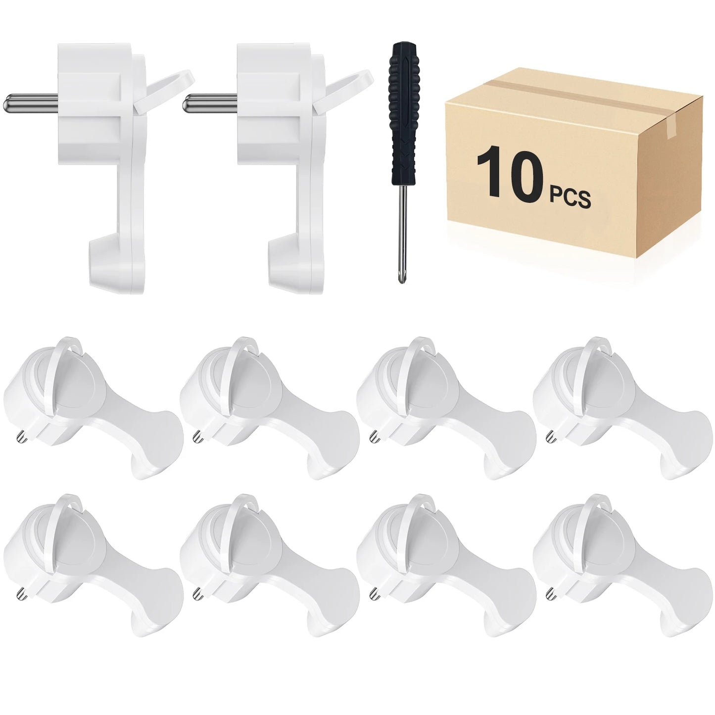 Space-Saving European Flat Plug Adapter with Foldable Handle - 4 Pack