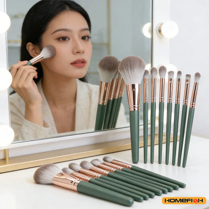 14-Piece Soft Fluffy Makeup Brush Set - Professional Cosmetic Tools