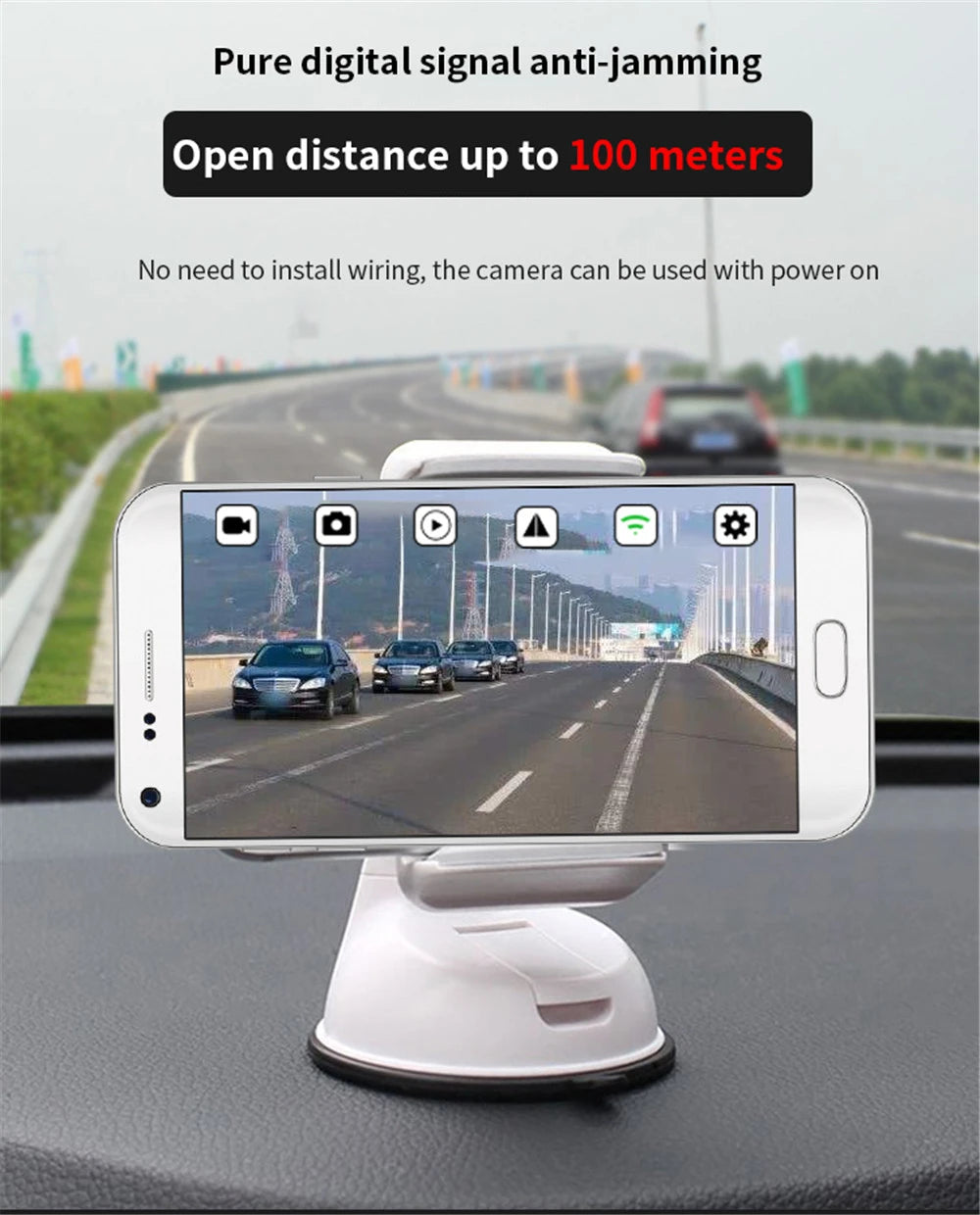 HD Wireless WiFi Backup Camera - Waterproof Car Rear View Camera for iOS & Android