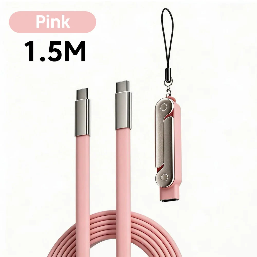 240W 2-in-1 USB-C Fast Charging Cable with Built-in Phone Stand