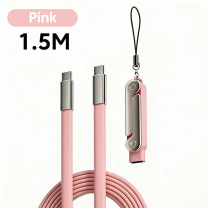 240W 2-in-1 USB-C Fast Charging Cable with Built-in Phone Stand