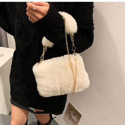 Luxury Plush Chain Crossbody