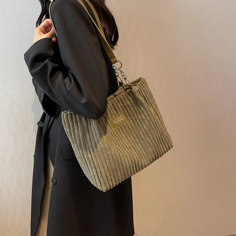 Luxury Casual Corduroy Tote