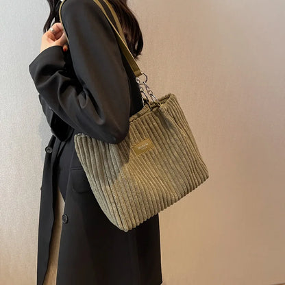 Luxury Casual Corduroy Tote