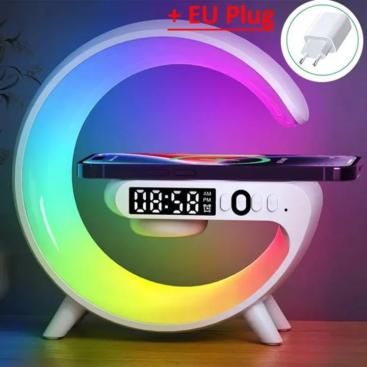 Multifunction 15W Wireless Charger, Bluetooth Speaker & RGB Alarm Clock