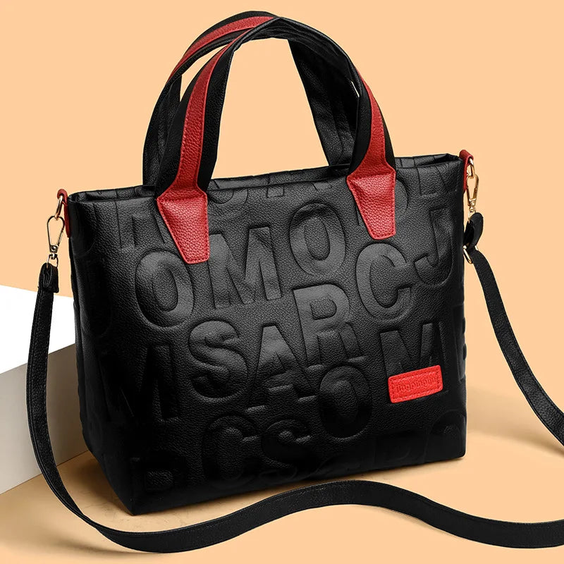 Luxury Contrast Leather Tote