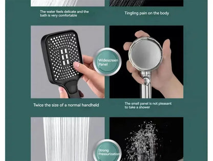 High Pressure 3-Mode Handheld Rainfall Shower Head