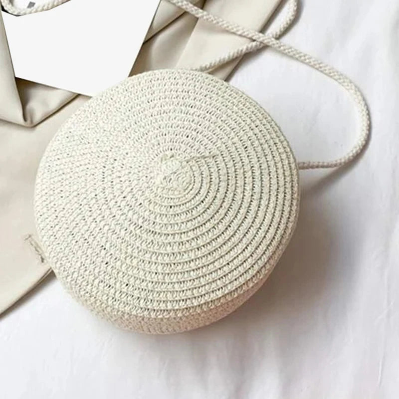 Luxury Round Straw Crossbody