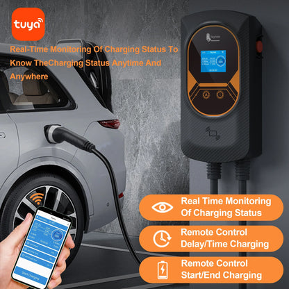 Smart EV Wallbox Charger - Adjustable 32A WiFi Electric Vehicle Station