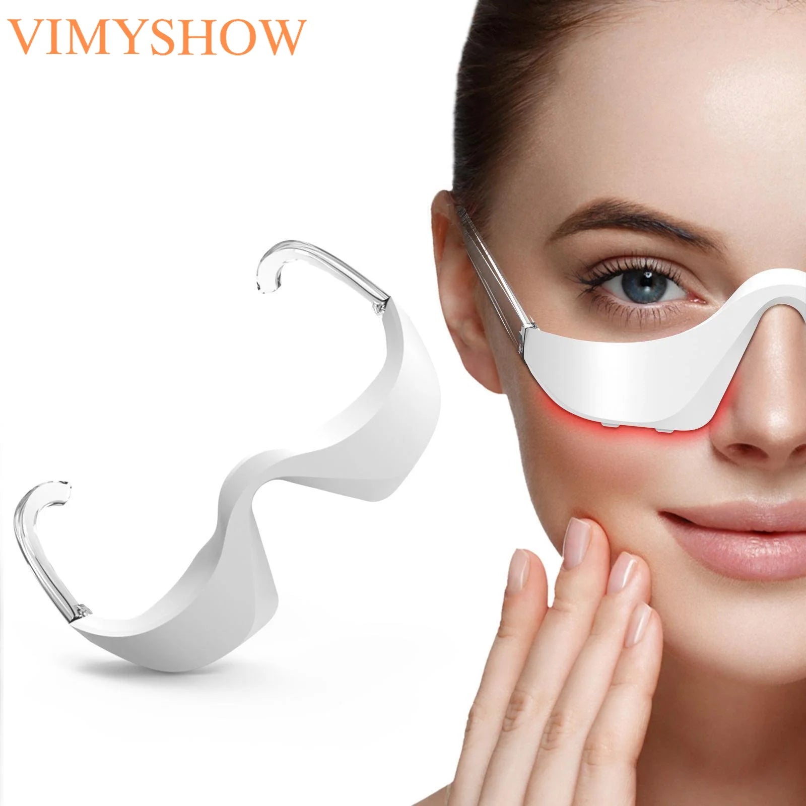 LED Red Light Eye Massager for Puffy Eyes and Dark Circles - Hands-Free Beauty Tool - 1