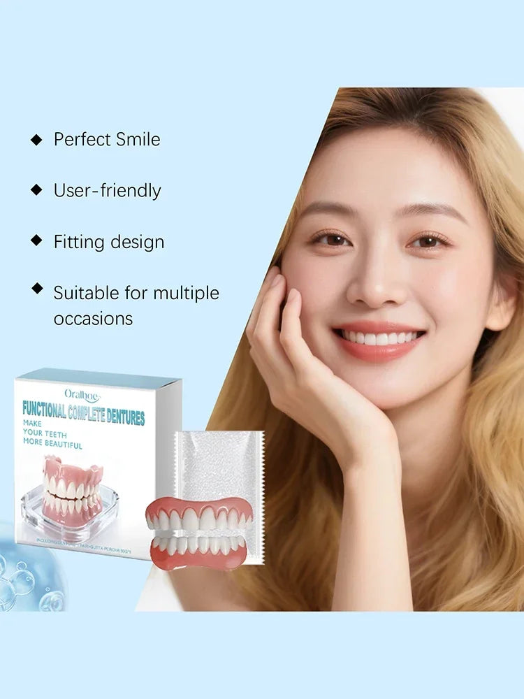 Instant Smile Cosmetic Dentures - Natural Looking Upper & Lower Teeth Veneers - 14