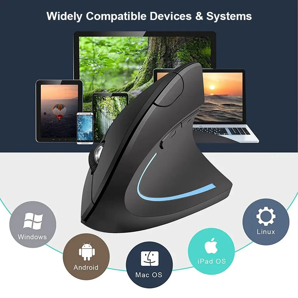 Wireless Ergonomic Vertical Mouse - 2.4GHz Optical Mouse with 3 Adjustable DPI - 17