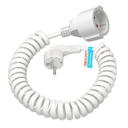 Heavy-Duty EU Schuko Extension Cord - 2m to 10m Grounded Power Cable