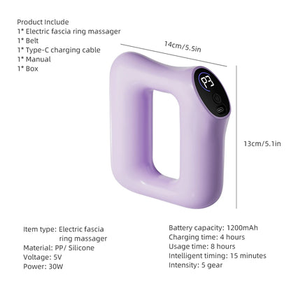 Electric Fascia Ring Wearable Vibration Massager for Waist Belly & Deep Tissue Pain Relief