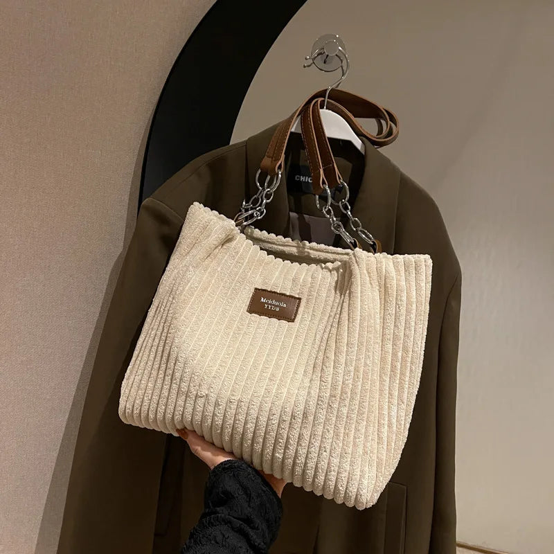 Luxury Casual Corduroy Tote