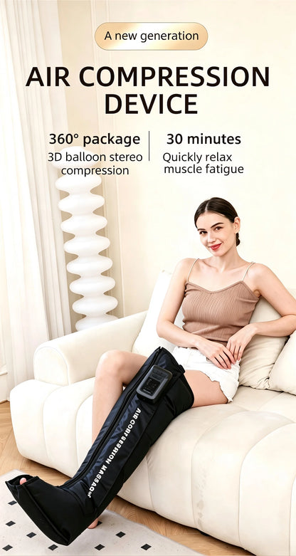 Full Leg Air Compression Massager - Cordless Sequential Recovery Boots