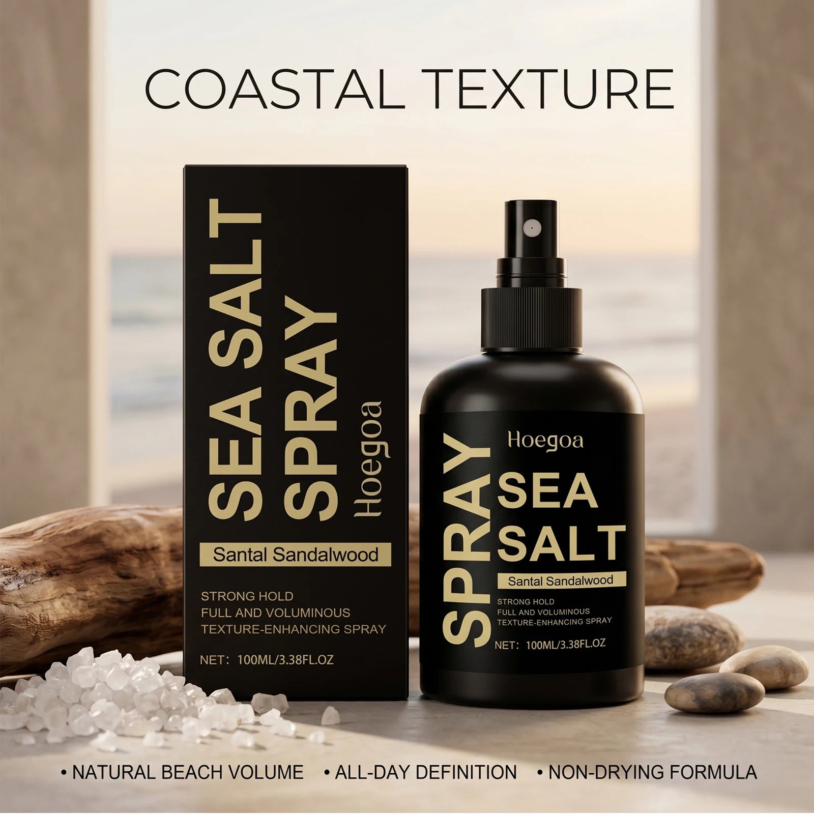 Sea Salt Hair Texturizing Spray for Voluminous Beach Waves & Strong Hold - 1
