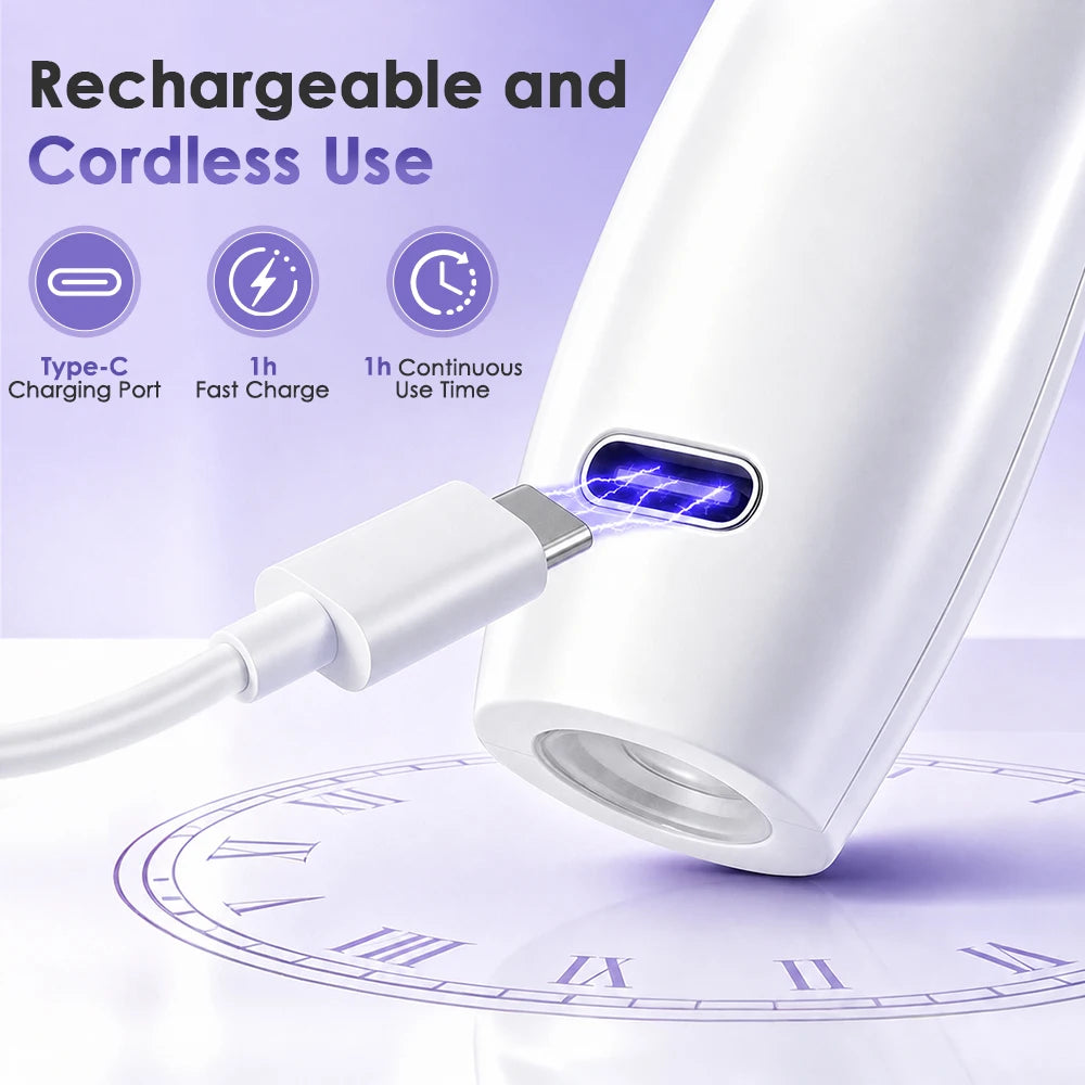 2-in-1 Cordless Electric Nail Drill with Built-in UV Curing Light