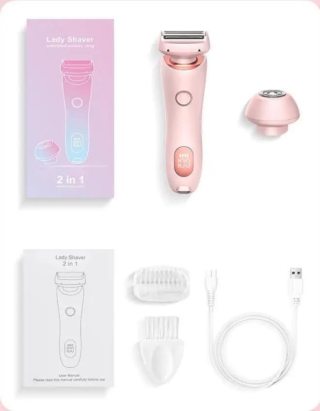 2-in-1 Women’s Electric Shaver & Painless Body Hair Remover