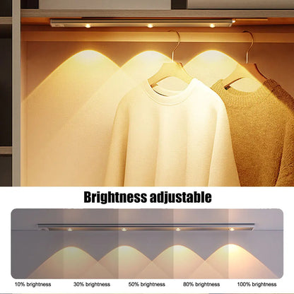 Ultra-Thin Motion Sensor Cabinet Light - Rechargeable Dimmable LED Under Counter Lighting