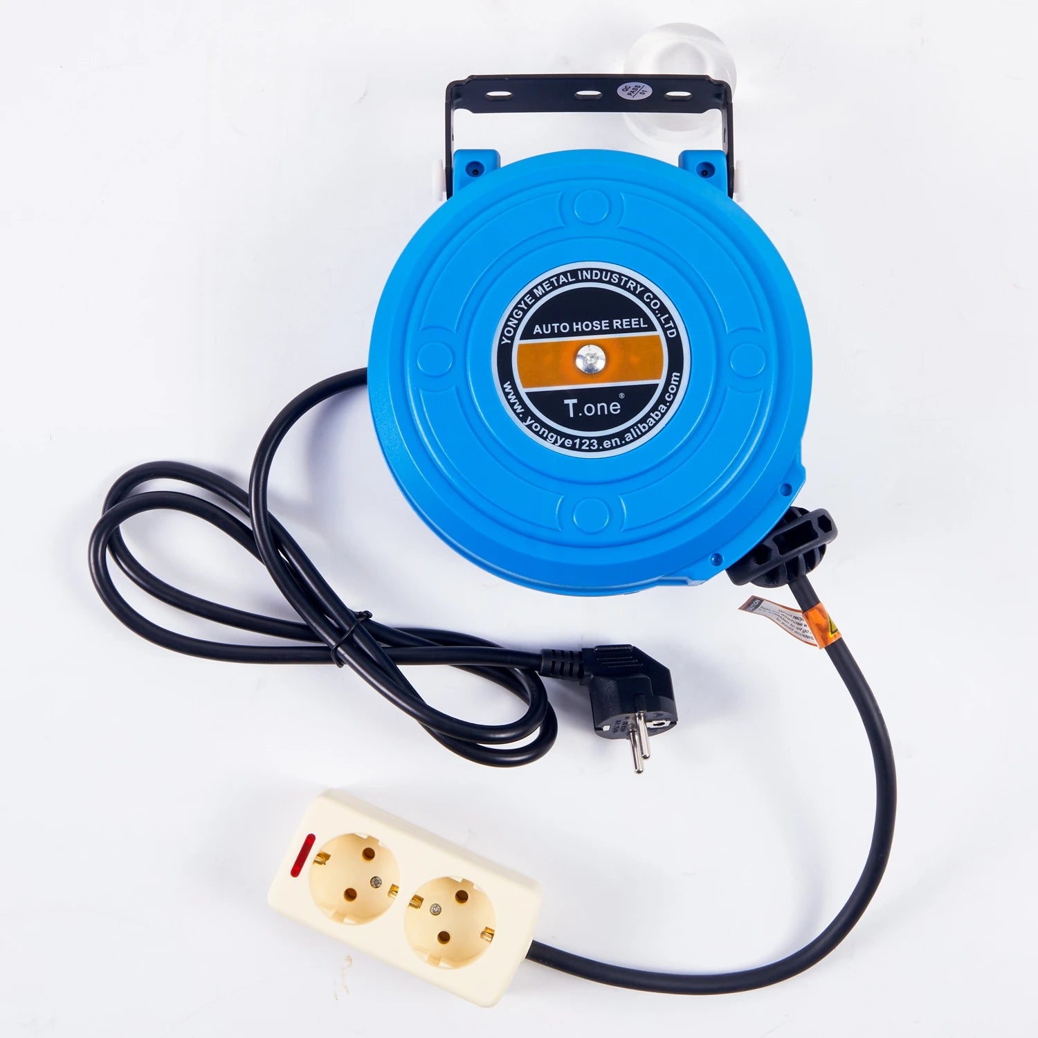 Retractable Electric Cable & Hose Reel - 6m Auto-Rewind Wall Mount Organizer - 16