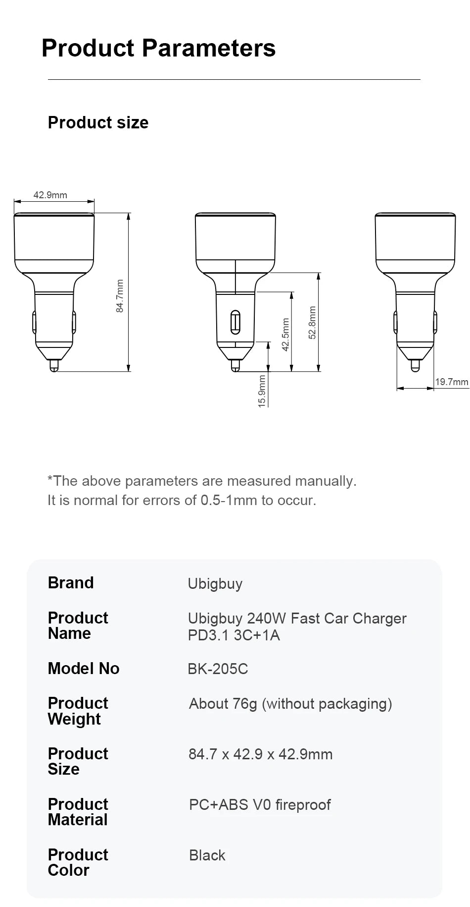 240W 4-Port USB-C Car Charger - PD 3.1 Super Fast Charging Adapter